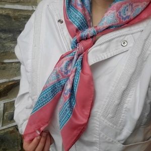 Vintage Avon Scarf Floral Bouquet Square Italy